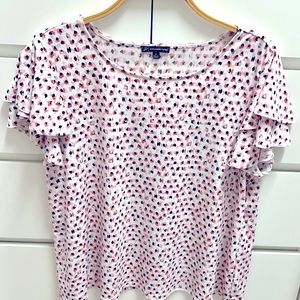 Adrianna Papell top 3x - ruffled sleeve scoop neck